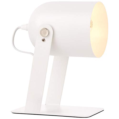 BRILLIANT lamp Yan sobremesa 29cm blanco | 1x A60, E27, 30W, adecuado para lámparas normales (no incluidas) | Escala A ++ a E | Con interruptor de cable