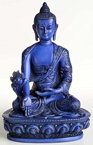 Buda Figuras/Billy Held Medicina Buda Estatua de Buda, Resin, Azul, 20 cm
