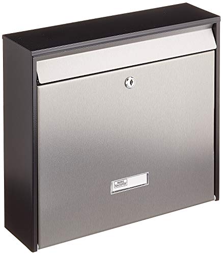 Burg-Wächter Oxford 6877 B+S Buzón de Acero Inoxidable, Gris/Negro Mate Burg-Wächter Oxford 6877 B+S Buzón de Acero Inoxidable, Gris/Negro Mate