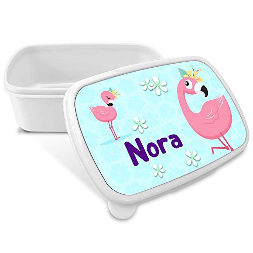 Caja de Merienda Flamenco Personalizada con Nombre/Curso. Vuelta al Cole Niña Niño. Varios Diseños a Elegir. Flamenco