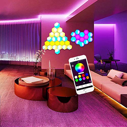 Cambio de Color de Sincronización de Música LED RGB Lámpara de Iluminación LED de Control Remoto APP Empalme de Luces de Pared Hexagonales para Decoraciones de Fiesta en Casa (Color : STYLE2)