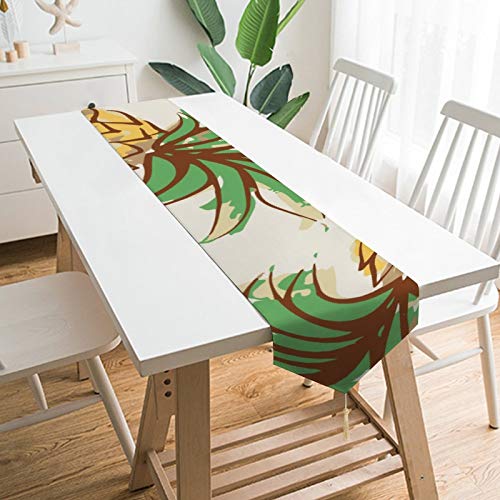 Camino de mesa de 228,6 x 33 cm, planta de piña de pino Oregón, decoración de mesa para boda, diseño de mantel, decoraciones al aire libre picnics mesa de comedor