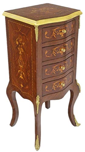Casa Padrino cómoda Barroco marrón Oscuro/Oro 40 x 30 x A. 80 cm - Cómoda de Madera Maciza de Estilo Antiguo Hecha a Mano con 4 cajones - Muebles Barrocos Casa Padrino cómoda Barroco marrón Oscuro/Oro 40 x 30 x A. 80 cm - Cómoda de Madera Maciza de Estilo Antiguo Hecha a Mano con 4 cajones - Muebles Barrocos