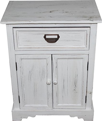Casa Padrino Shabby Chic Country House Style Chest of Drawers with Drawers Antique White B 50 cm, H 64 cm - Antique Chest of Drawers