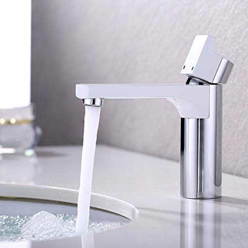 CECIPA Grifos Lavabos Blanco+Cromado Mezclador de Lavabo Elegante para Baño Grifo de Lavado de Manos Robusto Forma de Robot CECIPA Grifos Lavabos Blanco+Cromado Mezclador de Lavabo Elegante para Baño Grifo de Lavado de Manos Robusto Forma de Robot