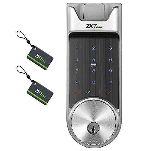 Cerradura Inteligente sin llaves - ZKTeco - AL30B - Smart Lock +5 Tarjetas Mifare - Teclado Digital - Bluetooth 4.0 - Smartphone App - Registro de entradas.