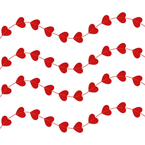 CHIFOOM Adornos a Día de San Valentín Corazones 4PCS Adornos en Forma de Corazón de Fieltro,para Decoraciones de Fiesta,Valentine,Nochevieja, Boda,Cumpleaños Aniversario en Hogar,Cafetería,Florista