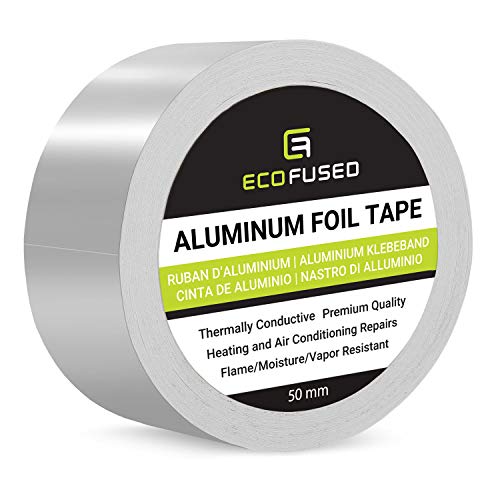 Cinta de Papel Aluminio Premium - para Reparaciones de Calentadores y Aires acondicionados - Térmicamente conductivo - Resistente el Fuego/Humedad/Vapor - Refleja el Calor y la luz