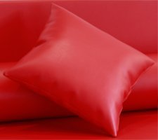 Cojín enfundado en Polipiel Náutico para Sofá Palet (Rojo)