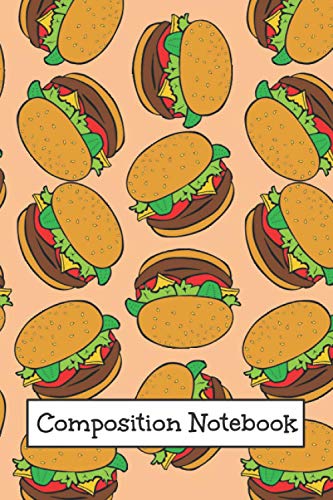 Composition Notebook: Burger Pattern Lined Journal for School, Office & Writing Notes - 6" × 9" / 120 Pages