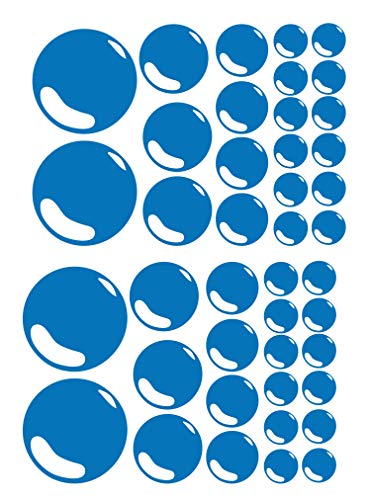 Conjunto de 21 Burbujas Baño Azulejo Adhesivos de Pared Pegatina Gráfico Ensuite Ducha Habitación - Azul Celeste Mate
