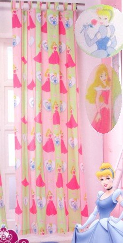 Cortina de visillo con diseño de hada de Beaux rêves de Disney 140 x 240 cm para habitación infantil • Niñas Sheer Curtain (Princesas • Cenicienta y la Belle)