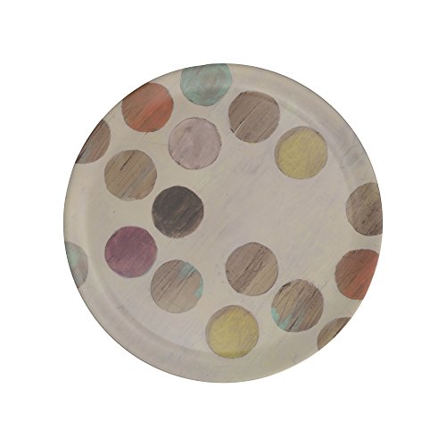 CREATIVE TOPS Retro Spots - Bandeja redonda de melamina, 36 cm, color Crema