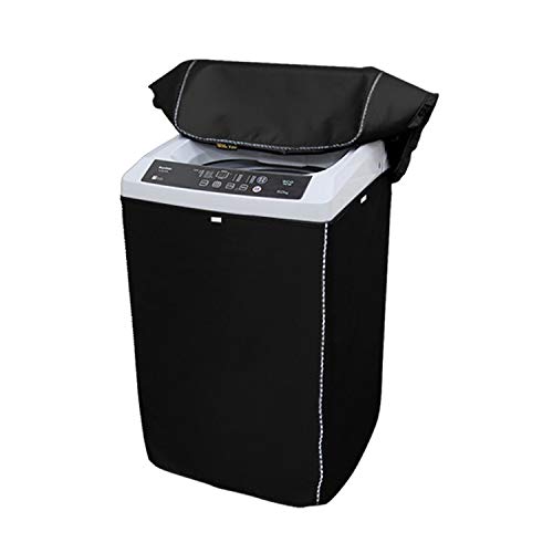 Cubierta portátil para lavadora, cubierta para secadora de carga superior, impermeable totalmente automática/cubierta para lavadora de ruedas (24 "25 "38"), color negro