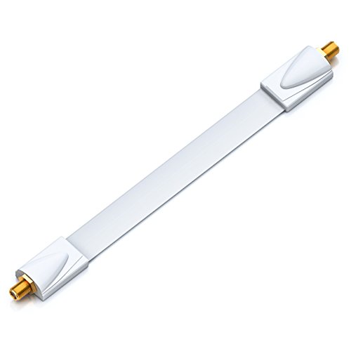 deleyCON 1x Entrada de la Ventana Cable Sat 21cm Flexible Longitud de 30cm Ventanas y Puertas de Acoplamiento Almohadillas Adhesivas - Blanco deleyCON 1x Entrada de la Ventana Cable Sat 21cm Flexible Longitud de 30cm Ventanas y Puertas de Acoplamiento Almohadillas Adhesivas - Blanco