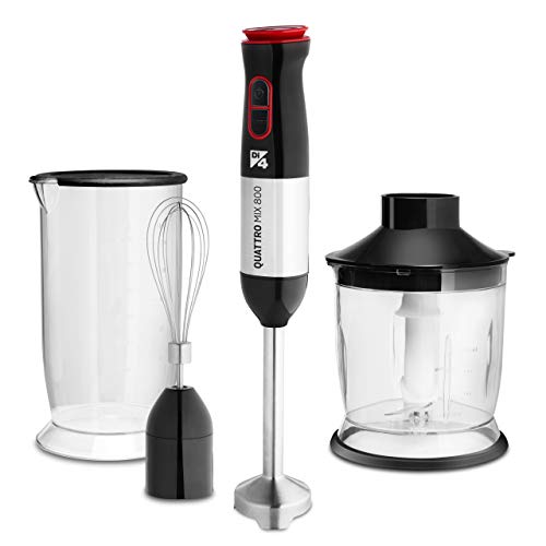 Di4 Quattro Mix 800 - Batidora de Varilla, 800W, 20 Velocidades, Función Turbo, Cuchillas Quattromix, Ergonómica, Diseño Antisalpicaduras, Vaso Medidor, Accesorio Picador, Batidor Emulsionador Di4 Quattro Mix 800 - Batidora de Varilla, 800W, 20 Velocidades, Función Turbo, Cuchillas Quattromix, Ergonómica, Diseño Antisalpicaduras, Vaso Medidor, Accesorio Picador, Batidor Emulsionador