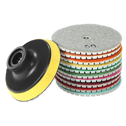 Diamante almohadillas de pulido al agua 10pcs,Roeam Pulidoras de Diamante húmedas M10/M14 para concreto baldosa cerámica piedra mármol granito