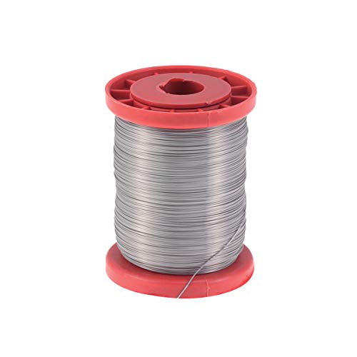 DOITOOL - Rollo de alambre de acero inoxidable para la apicultura, alambre de acero inoxidable, cuerda de alambre para manualidades y manualidades para marcos de colmena, 0,5 mm, 500 g