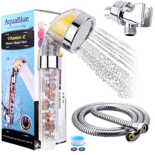 Ducha de Mano, Cabeza de Ducha con Manguera 1,5 m, Vitamina C Filtros de Universal Filtro Ducha, Alta Presion Ahorra Agua, Eliminación de Cloro Cal Flúor (Perfume de limón) Ducha de Mano, Cabeza de Ducha con Manguera 1,5 m, Vitamina C Filtros de Universal Filtro Ducha, Alta Presion Ahorra Agua, Eliminación de Cloro Cal Flúor (Perfume de limón)