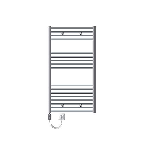 ECD Germany Radiador toallero eléctrico 1200W - 750 x 1200 mm - cromo - curvado con conexión lateral - Calentador de toallas ECD Germany Radiador toallero eléctrico 1200W - 750 x 1200 mm - cromo - curvado con conexión lateral - Calentador de toallas