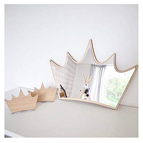 Espejo acrílico con madera inastillable, para decoración de dormitorio infantil beige corona
