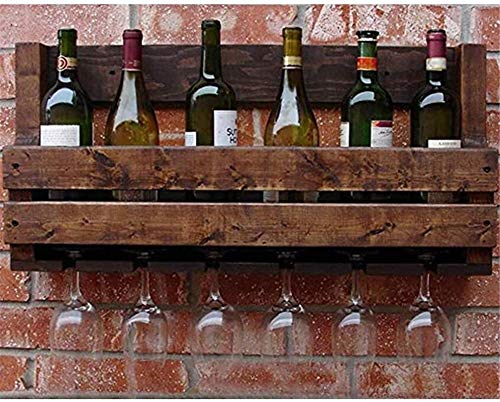 Estantería de vino Estante de vino montado en la pared Estante de vino Estante de vino Pared Vino Estante de vino Pared Colgando Vino Cooler Frena Creativa Taza de vino Estante de vino Establecimiento