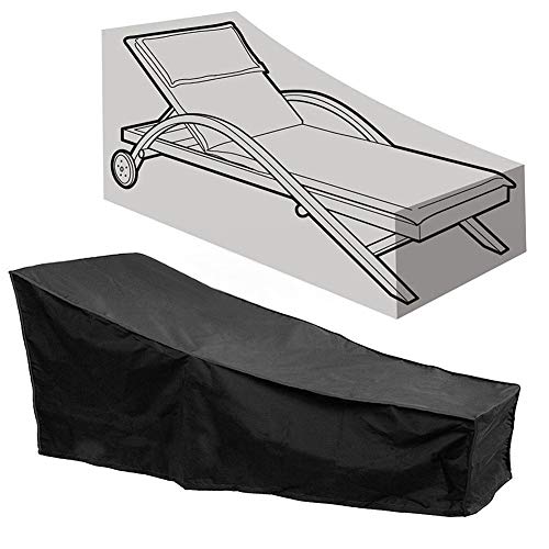 F Fellie Cover Funda Impermeable para Tumbona de Jardín o Patio al Aire Libre, Resistente al Viento Anti UV Ratán para Muebles de Jardín (210x75x40/80cm)