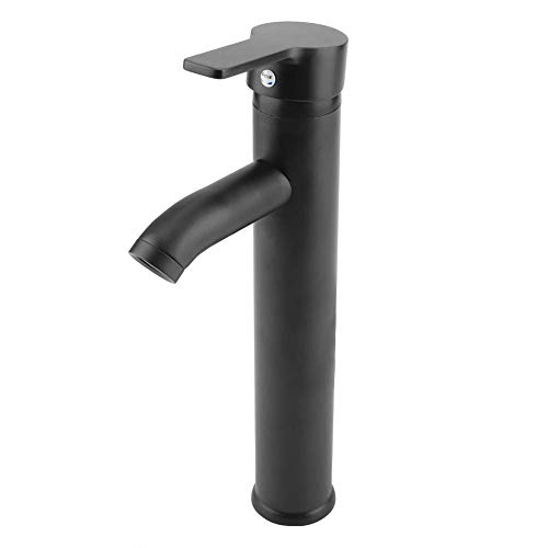 Fditt Grifo Mezclador de Lavabo Negro de Acero Inoxidable Frío Caliente para Baño Aseo