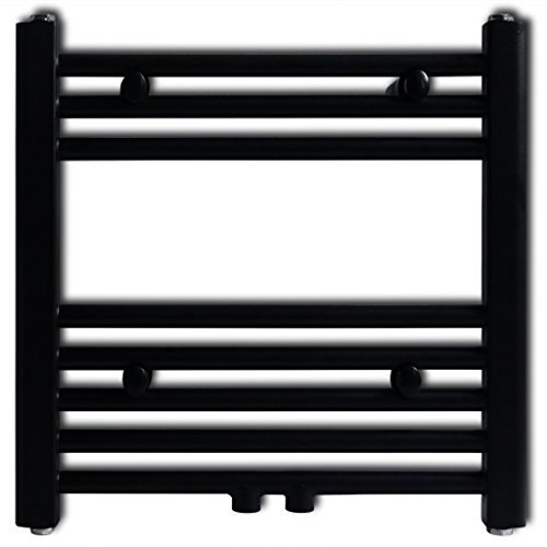 Festnight Radiador Toallero Curvo Calefactor Central de Baño 480 x 480 mm Color Negro Festnight Radiador Toallero Curvo Calefactor Central de Baño 480 x 480 mm Color Negro