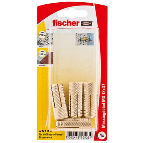 Fischer latón tacos MS, 12 x 37 K SB-tarjeta, 90523