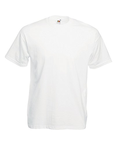 FRUIT OF THE LOOM 10 camisetas de algodón blanco liso de peso de valor al por mayor lote de trabajo compra a granel