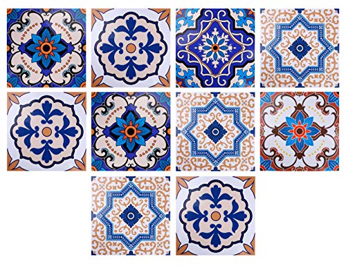 FT-SHOP Autoadhesivo Azulejos Decorativos en Vinilo 3D Diseño de Mosaico Adhesivo Impermeable para Baño de Cocina DIY 10 Piezas 20 x 20 cm