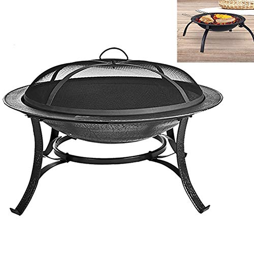 Fuego Tazón pozo de fuego con tapa de metal trenzado del Diseño antiguo de la hoguera de seguridad extraíble de fuego del metal Cesta para la comida campestre que acampa Jardín Terraza Playa 30x20in Fuego Tazón pozo de fuego con tapa de metal trenzado del Diseño antiguo de la hoguera de seguridad extraíble de fuego del metal Cesta para la comida campestre que acampa Jardín Terraza Playa 30x20in