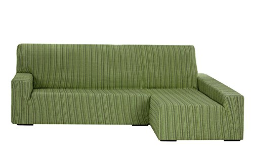Funda Elástica para Sofá Chaise Longue, modelo Mejico, Brazo Derecho, color verde, tamaño desde 240 a 280 cm