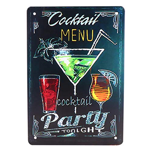 GARNECK Cartel de Chapa de Metal Vintage Menú de Cóctel Cartel de Bar Retro Cartel de Pared Decorativo Placa de Hierro Decoración de Arte de Pared para Bar Restaurante Cóctel GARNECK Cartel de Chapa de Metal Vintage Menú de Cóctel Cartel de Bar Retro Cartel de Pared Decorativo Placa de Hierro Decoración de Arte de Pared para Bar Restaurante Cóctel