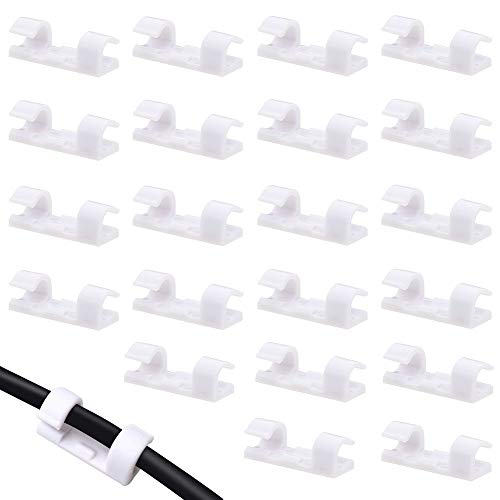 Gestión de Eléctrico LLMZ 80 Pcs Clips de Adhesivos Sujetacables de Alambre almohadillas autoadhesivas fuertes para de TV Cargador Audio Hogar Oficina Coche