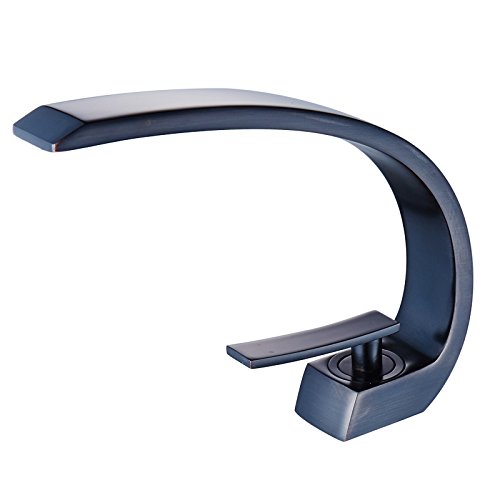 Grifo De Cocina Grifo De Lavabo Monomando Grifo De Baño Grifo De Baño Lavado De Cara Lavabo Grifo De Un Solo Orificio De Agua Fría Y Caliente  (  Bronce Negro  ),  Big Wave Taosha  (  Bronce Negro  )