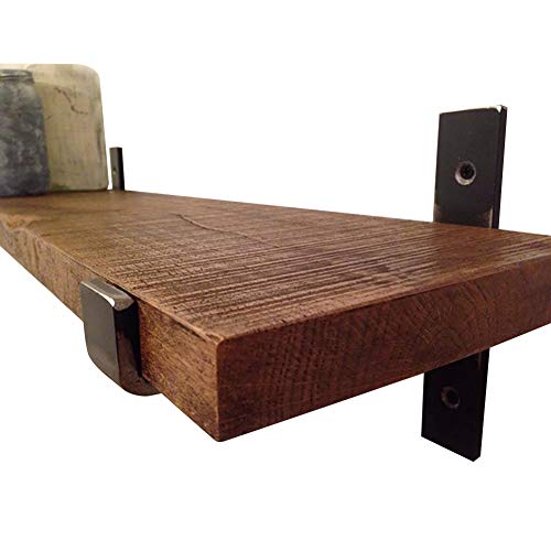 GUOWEI Estantes De Pared Flotantes Almacenaje Mostrar Organizadores Habitación De Madera Sola Capa Rústico, 4 Tallas (Color : Dark Brown, Size : 100x20x2cm)