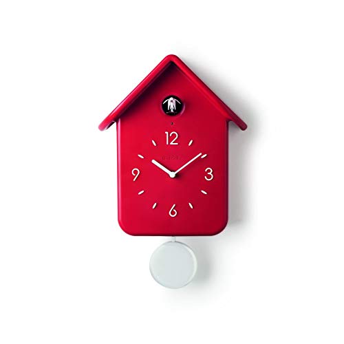 Guzzini QQ Cuckoo Home Reloj Con Pendulo, ABS, Rojo, 24.8 x 12 x h39 cm