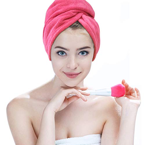 Hairizone Hair Towel Super Absorbente Microfibra Turbante de Secado rápido para niñas, Rose