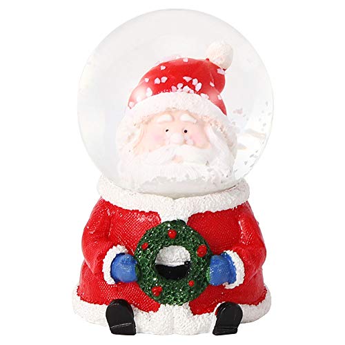Haofy Bola de Cristal de Papá Noel, Bola de Nieve de Navidad, Escritorio, Mini Adorno de Bola de Cristal de Papá Noel Luminoso, decoración de Fiesta