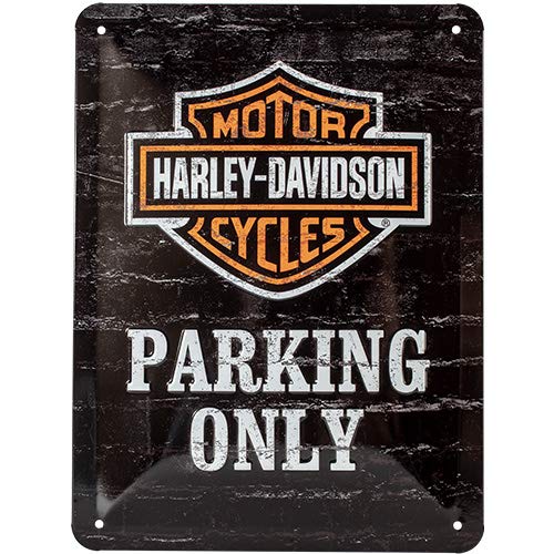 Harley-Davidson - Señal de aparcamiento lata solamente, 15 x 20 cm