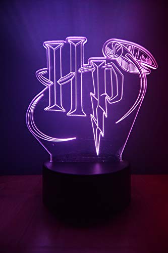 Harry Potter - Lámpara de ilusión LED 3D con luz nocturna al lado de la mesa de colores cambiantes automáticos para decoración de escritorio, control remoto