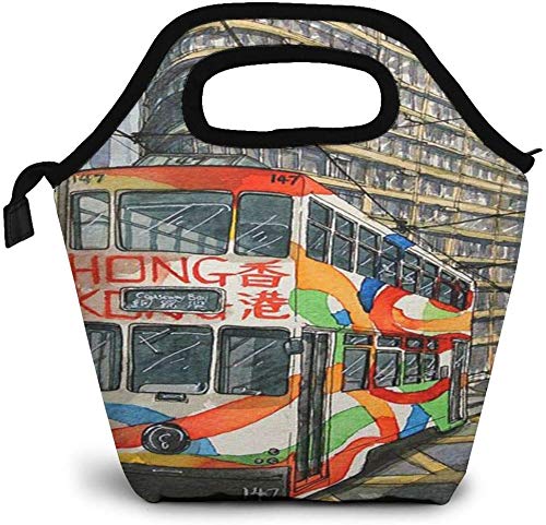 Hong Kong Tram Vintage Travel Poster Bolsa de almuerzo con aislamiento Caja Bento personalizada Enfriador de picnic Bolso portátil Bolsa de almuerzo para mujeres, niñas, hombres, niños Hong Kong Tram Vintage Travel Poster Bolsa de almuerzo con aislamiento Caja Bento personalizada Enfriador de picnic Bolso portátil Bolsa de almuerzo para mujeres, niñas, hombres, niños