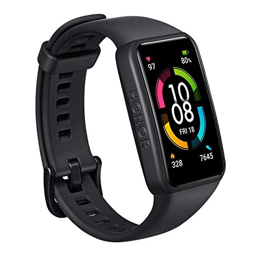HONOR Band 6 Pulsera Inteligente 1.47"AMOLED Pantalla táctil Completa SpO2 Frecuencia cardíaca Sueño Natación Estrés Rastreador de Actividad 5ATM Impermeable, Negro HONOR Band 6 Pulsera Inteligente 1.47"AMOLED Pantalla táctil Completa SpO2 Frecuencia cardíaca Sueño Natación Estrés Rastreador de Actividad 5ATM Impermeable, Negro
