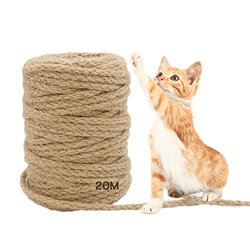 HUOHUOHUOHUO cuerda para gatos, cuerda de sisal natural, gatos, cuerda de sisal natural, accesorio para gatos, cuerda para rascadores, cuerda de sisal natural, cuerda de sisal para árbol rascador
