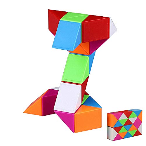 iLink Magic Snake Cube Puzzle-24 Blocks Rompecabezas de cubo de serpiente mágica-Juguetes de serpiente -Favores de fiesta de cumpleaños para niños (arco iris)