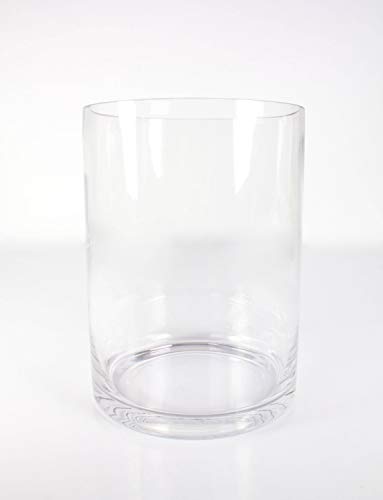 INNA-Glas Set de 2 x Jarrón cilíndrico Sansa de Cristal, Transparente, 25cm, Ø 18,5cm - Florero de Vidrio - Vaso para Velas