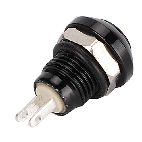 Interruptor de botón momentáneo de 8 mm, mini interruptor de botón negro impermeable para coche, vehículo recreativo, camión, barco, 1A 24V(Negro)