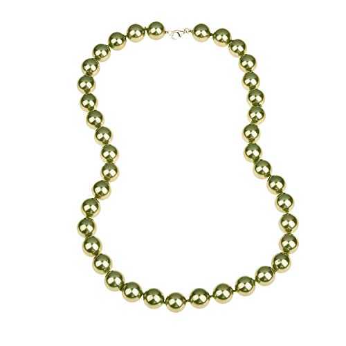 jewel24 925 plata de ley – Collar para mujer con 40263 caracola Núcleo perlas tahitigrün 50 cm/12 mm perlas cadena